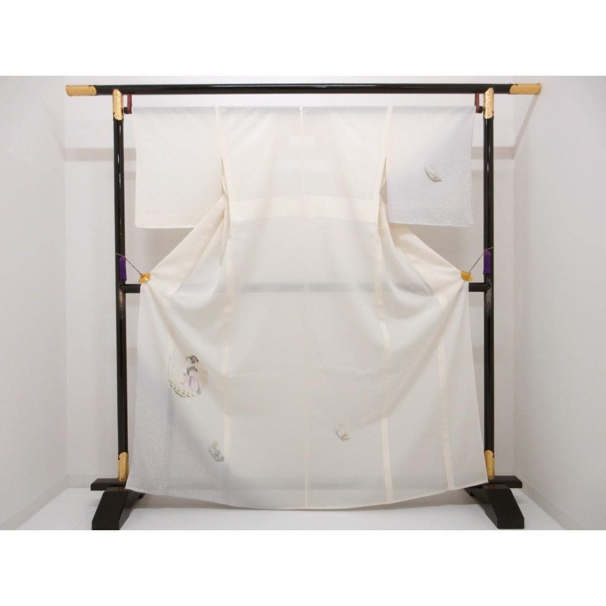 【未使用品】単衣　駒絽訪問着　友禅金彩加工　ボカシ染