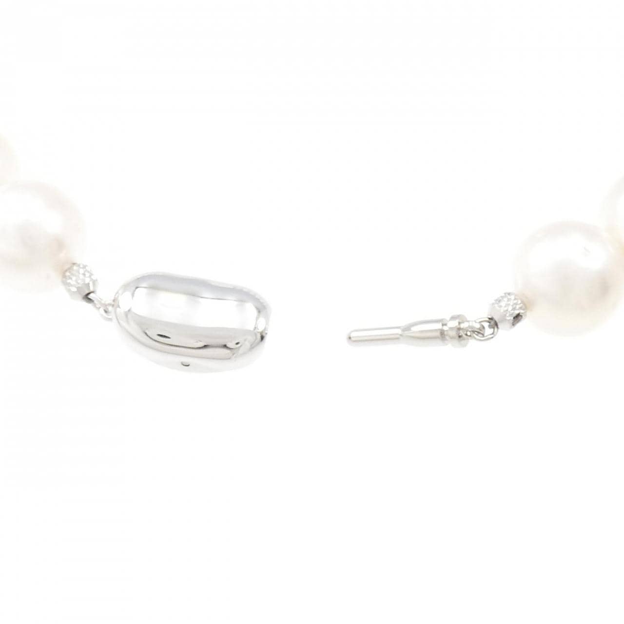 [新品] 银扣白蝶珍珠项链 12.2-16.3mm