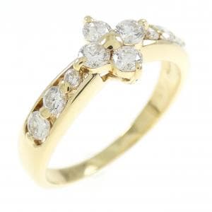 K18YG フラワー ダイヤモンド リング 0.51CT