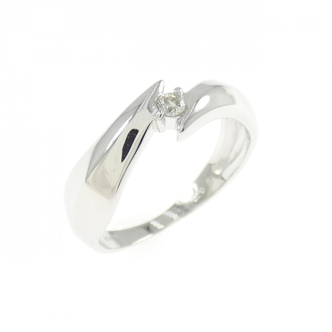 K18WG Diamond Pinky Ring 0.03CT