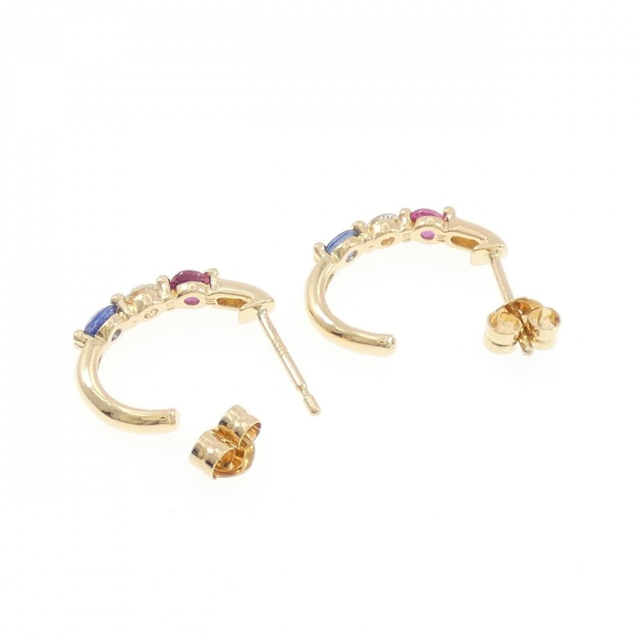 K18YG カラーストーン ピアス