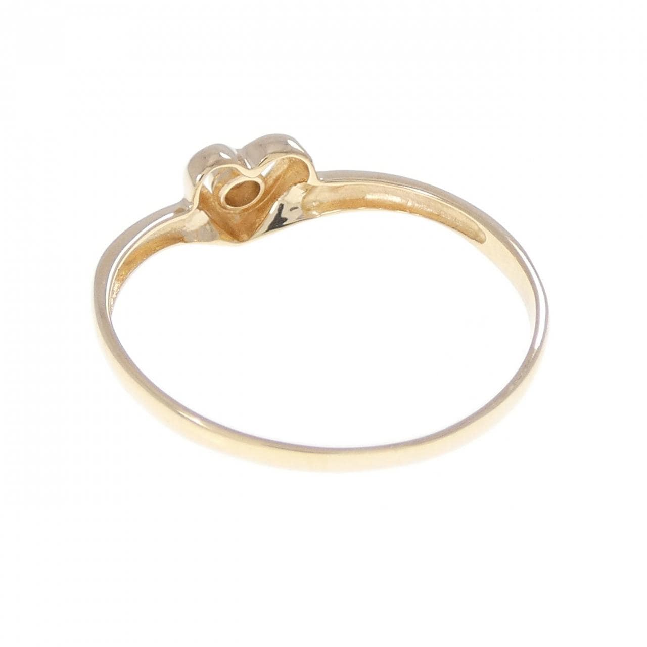 K18YG ハート ダイヤモンド リング