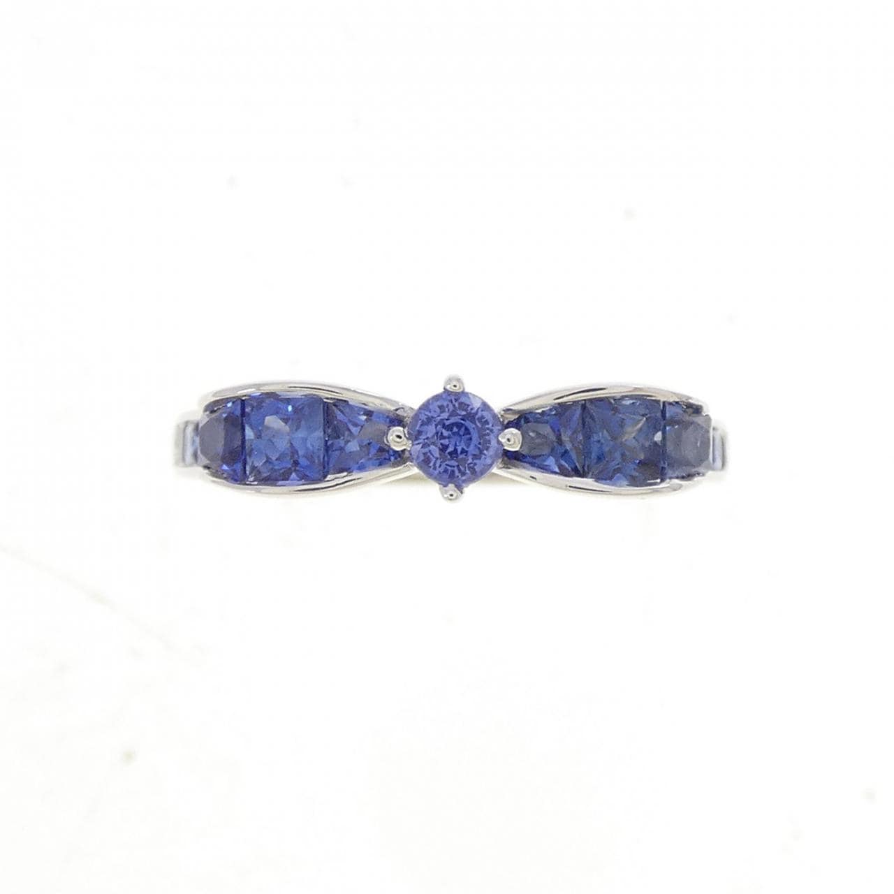 K18WG リボン サファイヤ リング