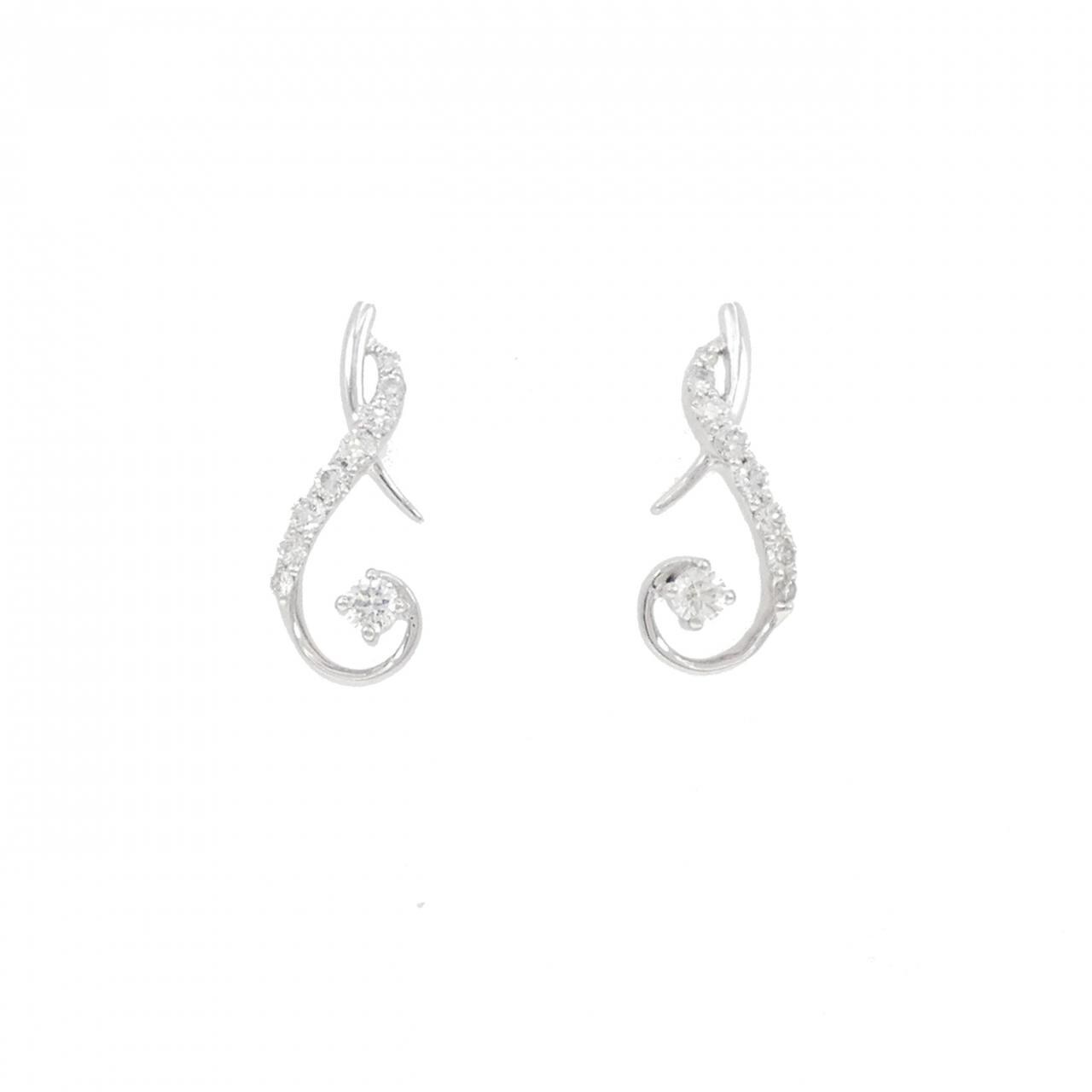K18WG ダイヤモンド ピアス 0.32CT