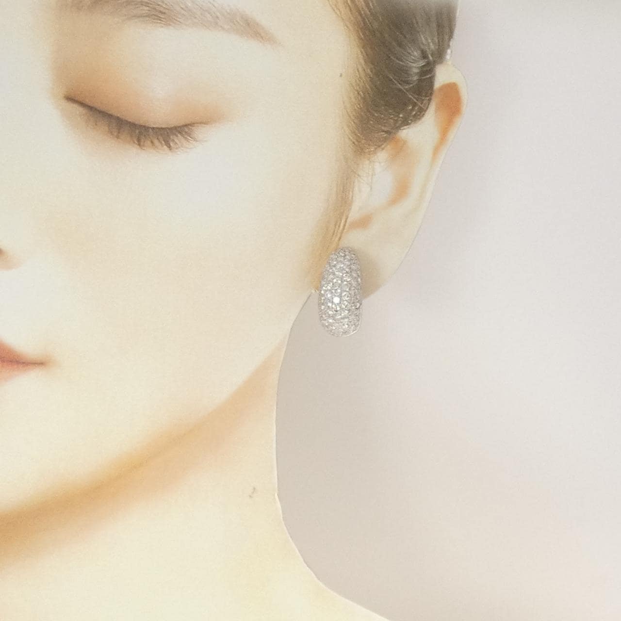 K18WG パヴェ ダイヤモンド ピアス/イヤリング 4.82CT