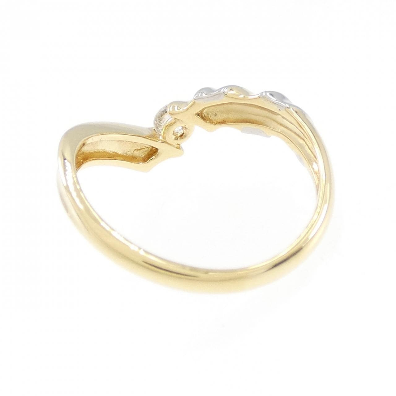 K18YG/PT ダイヤモンド リング 0.13CT