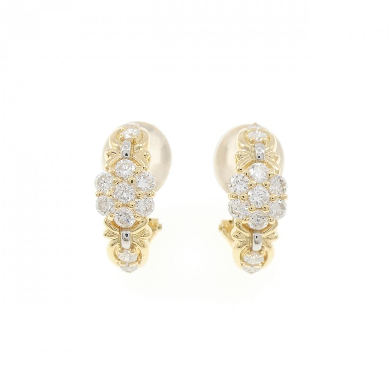 K18YG/PT900 ダイヤモンド ピアス 1.00CT