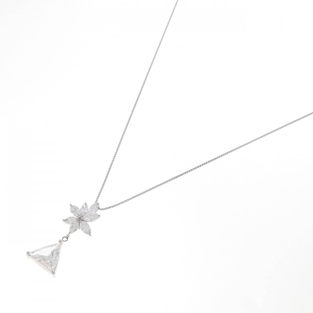 PT850 ダイヤモンド ネックレス 2.303CT F SI2 ファンシーカット