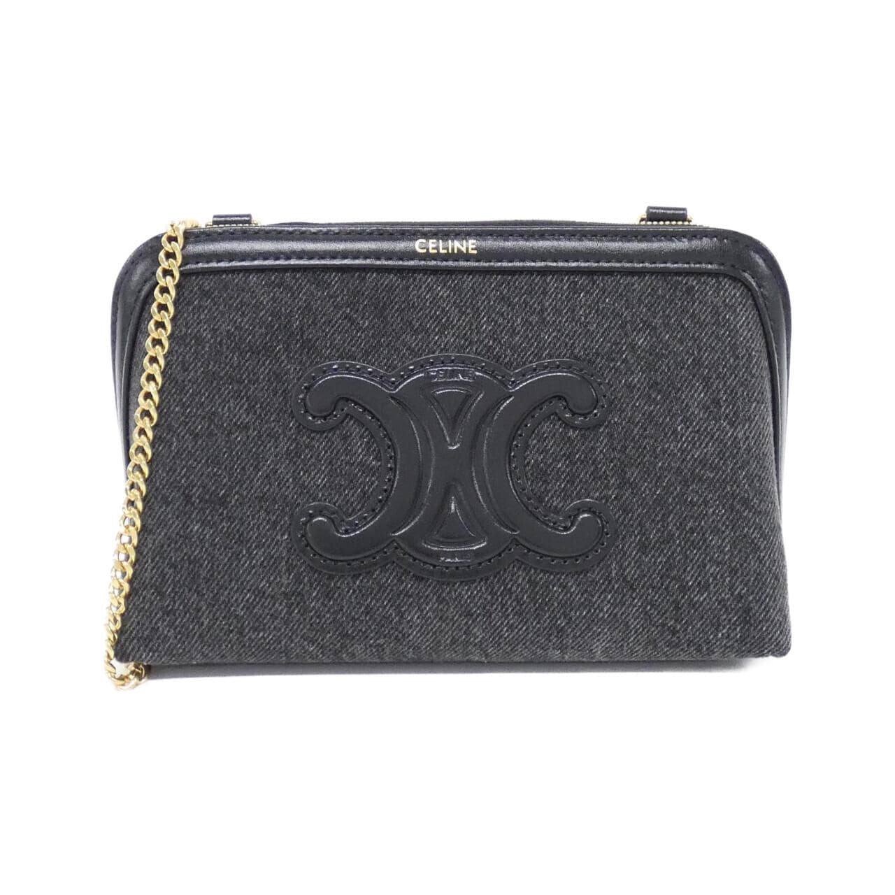 セリーヌ チェーン クラッチ キュイル トリオンフ 10E382GV3 ショルダーバッグ