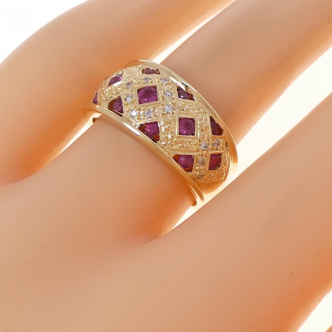 K18YG ルビー リング 0.53CT