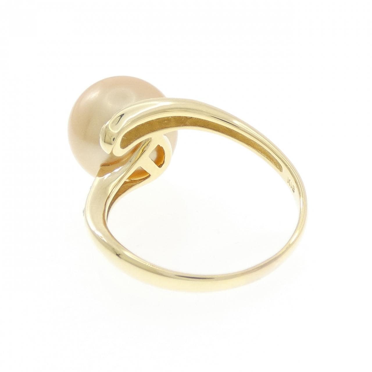 K18YG 白蝶パール リング 11.6mm