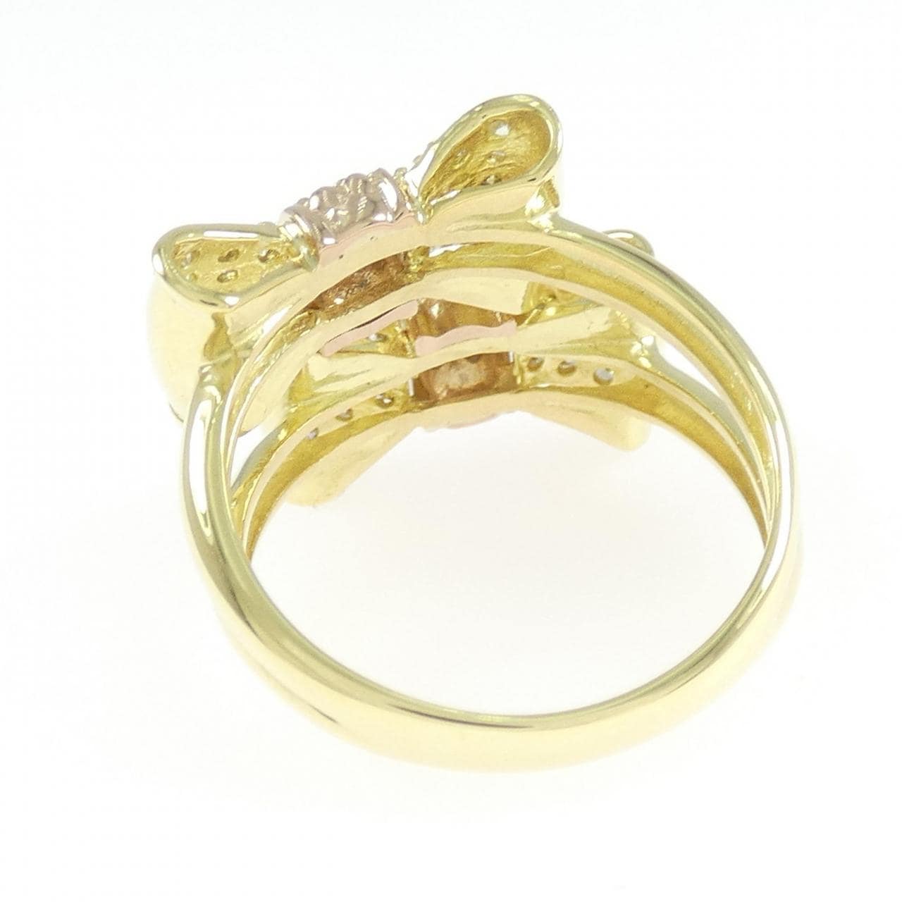 K18YG/K18PG リボン ダイヤモンド リング 0.50CT