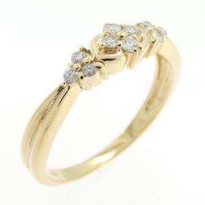K18YG フラワー ダイヤモンド リング 0.15CT