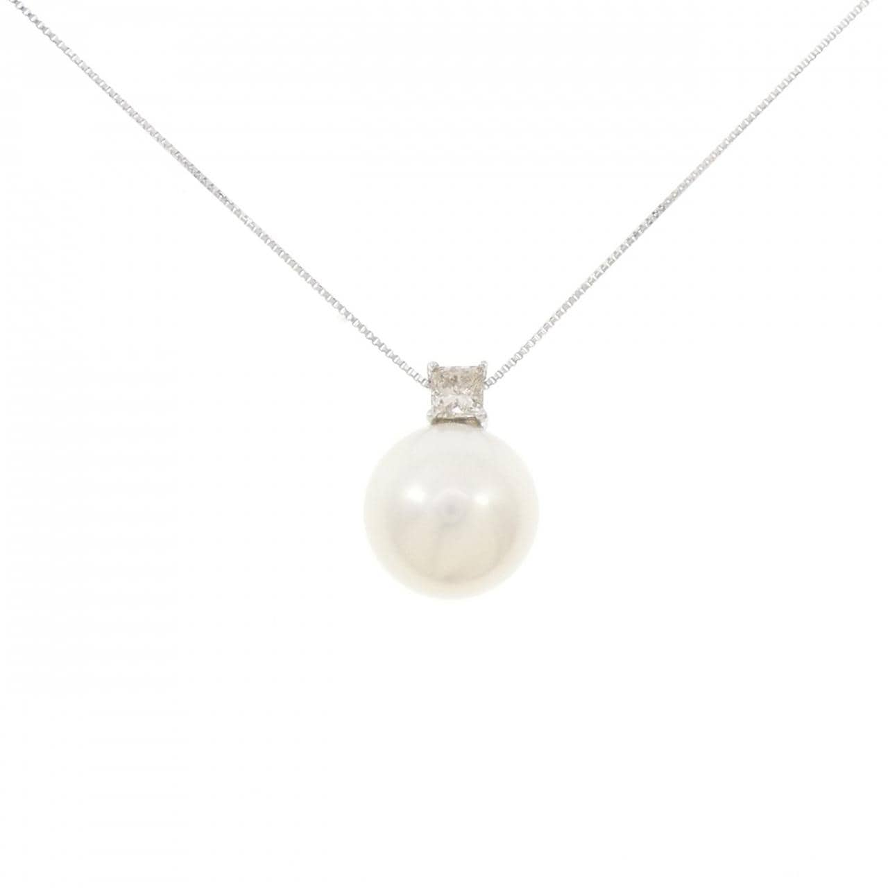 K18WG 白蝶パール ネックレス 11.9mm