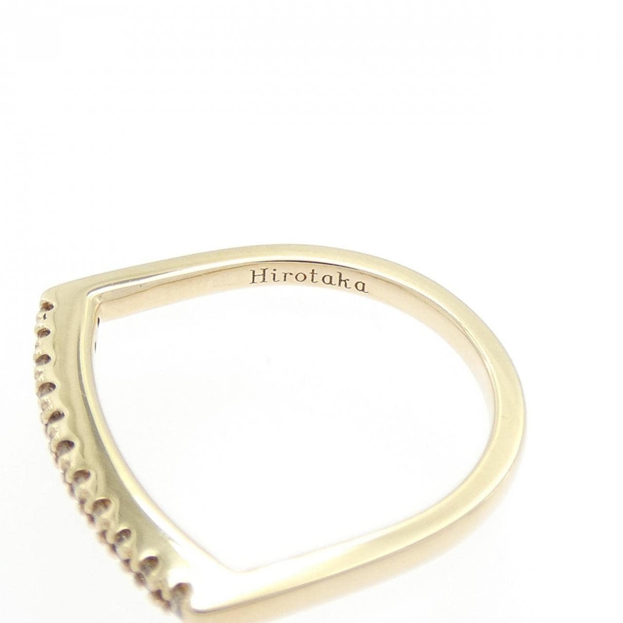 ヒロタカ ゴサマー Uシェープ ダイヤモンド ピンキー リング 0.05CT