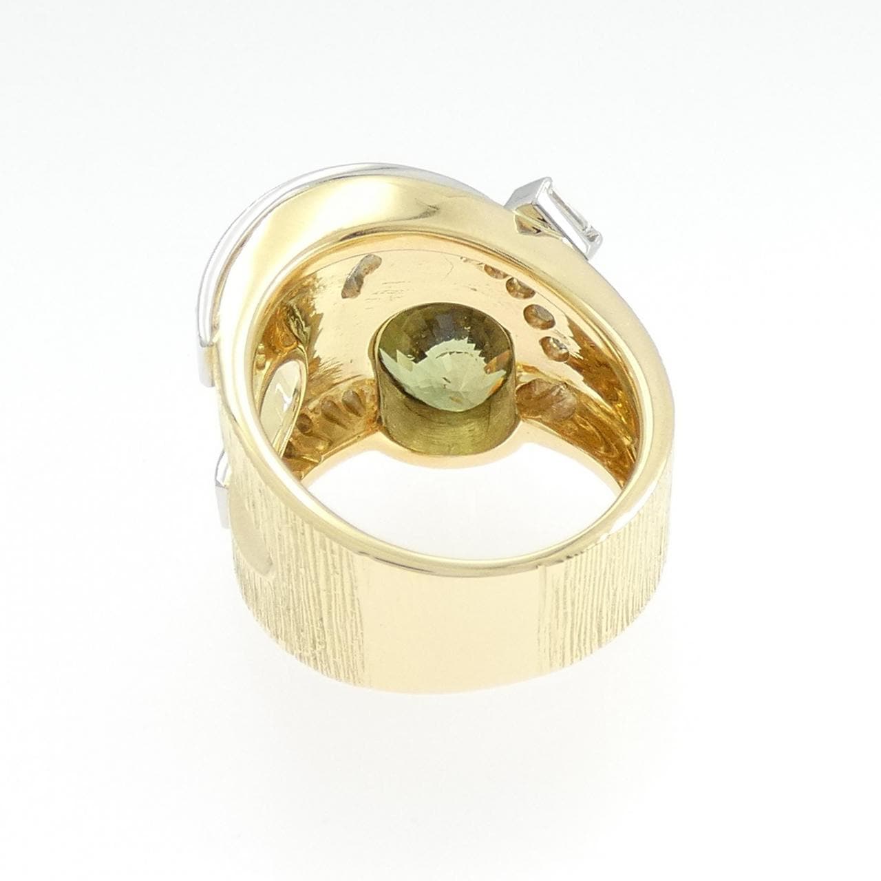 K18YG/PT900 クリソベリル リング 4.34CT