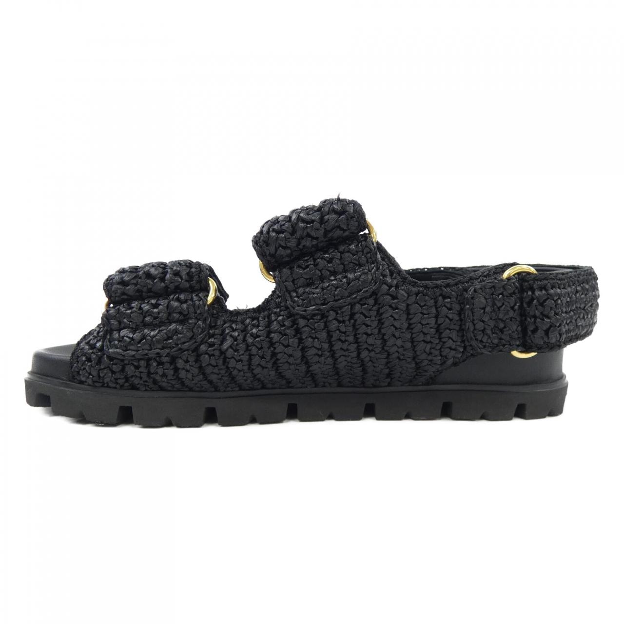 プラダ PRADA トライアングルロゴ クロシェ 1X440N サンダル