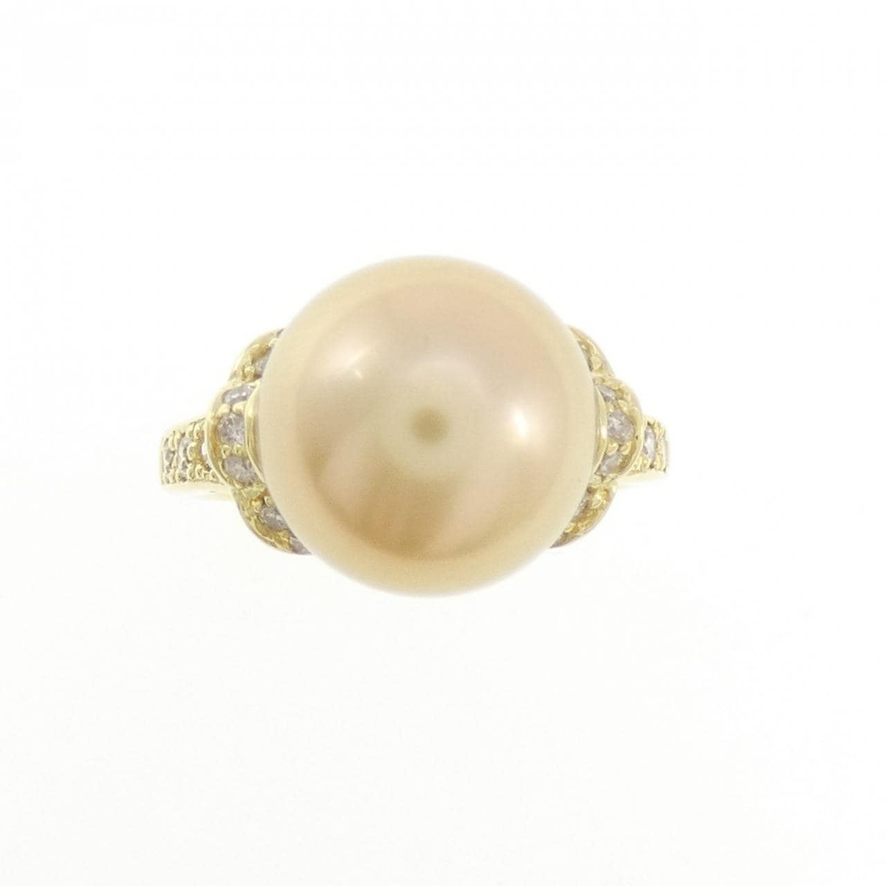 K18YG 白蝶パール リング 11.9mm