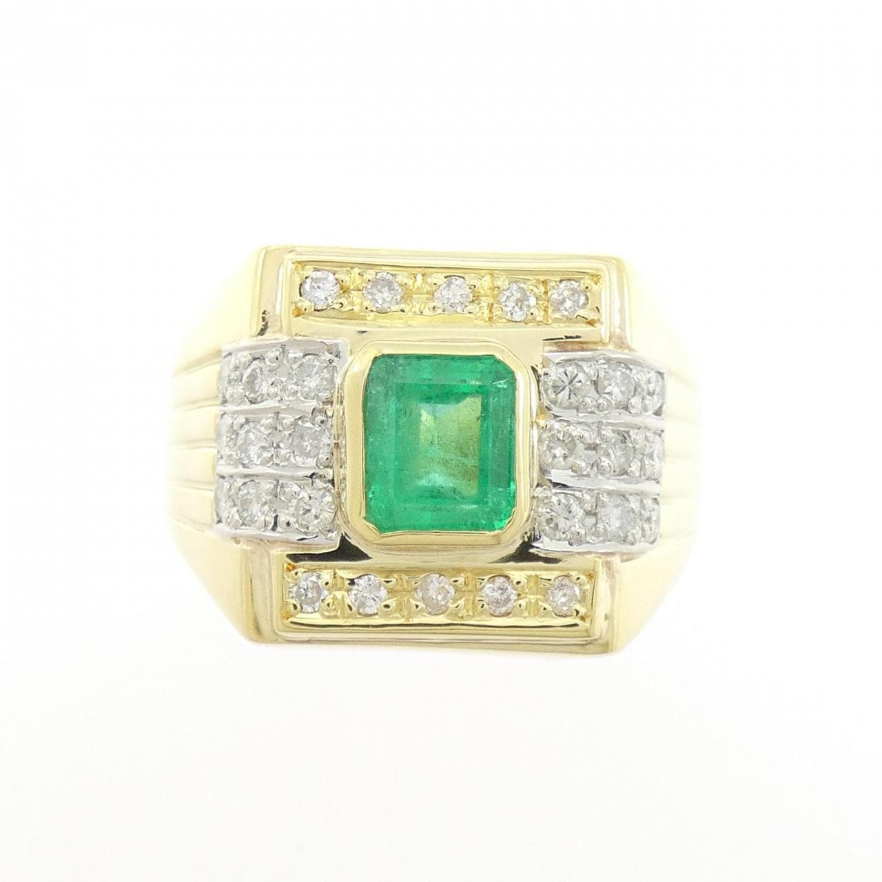 K18YG/PT900 エメラルド リング 1.11CT