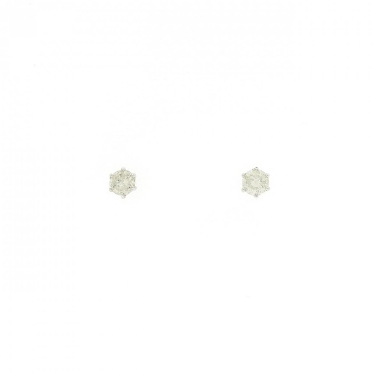 PT900 ソリティア ダイヤモンド ピアス 0.2CT