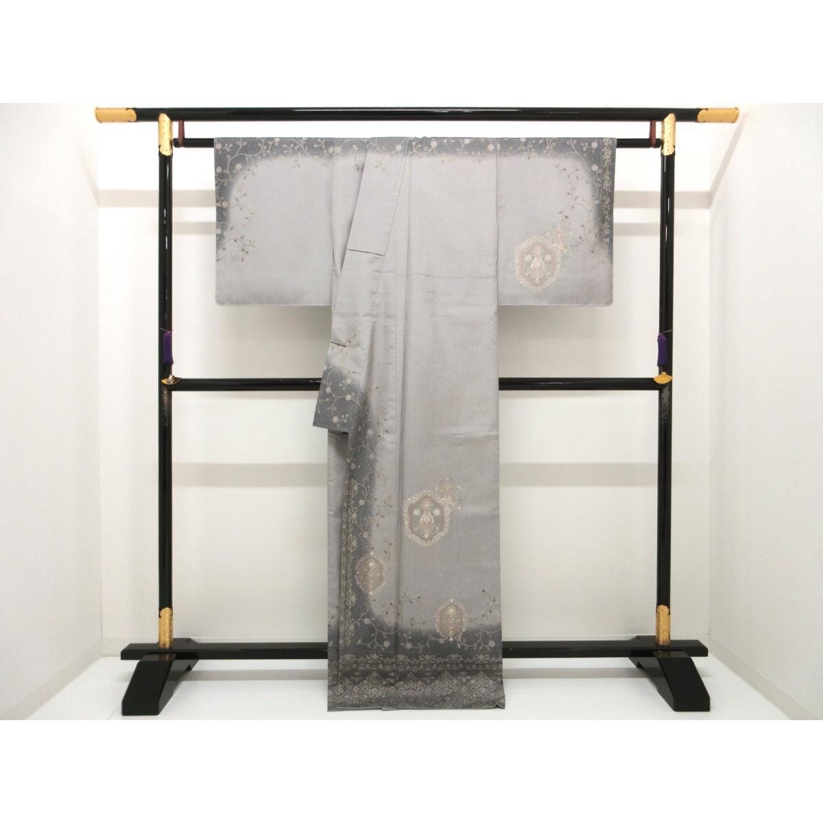 [未使用品] 參拜Ooshima Tsumugi大島紬 繡花 暈染 寬 3L
