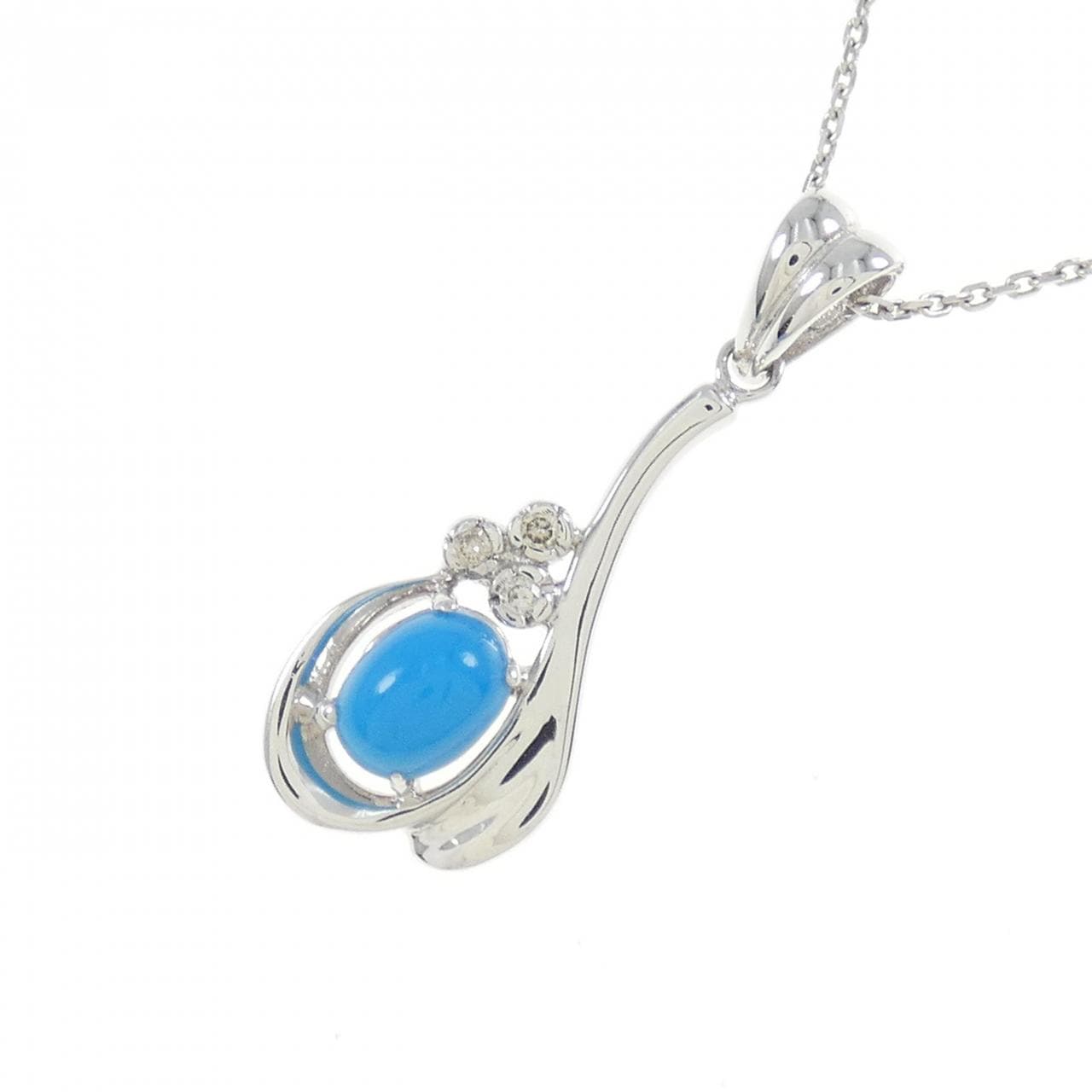 K18WG/750WG turquoise necklace