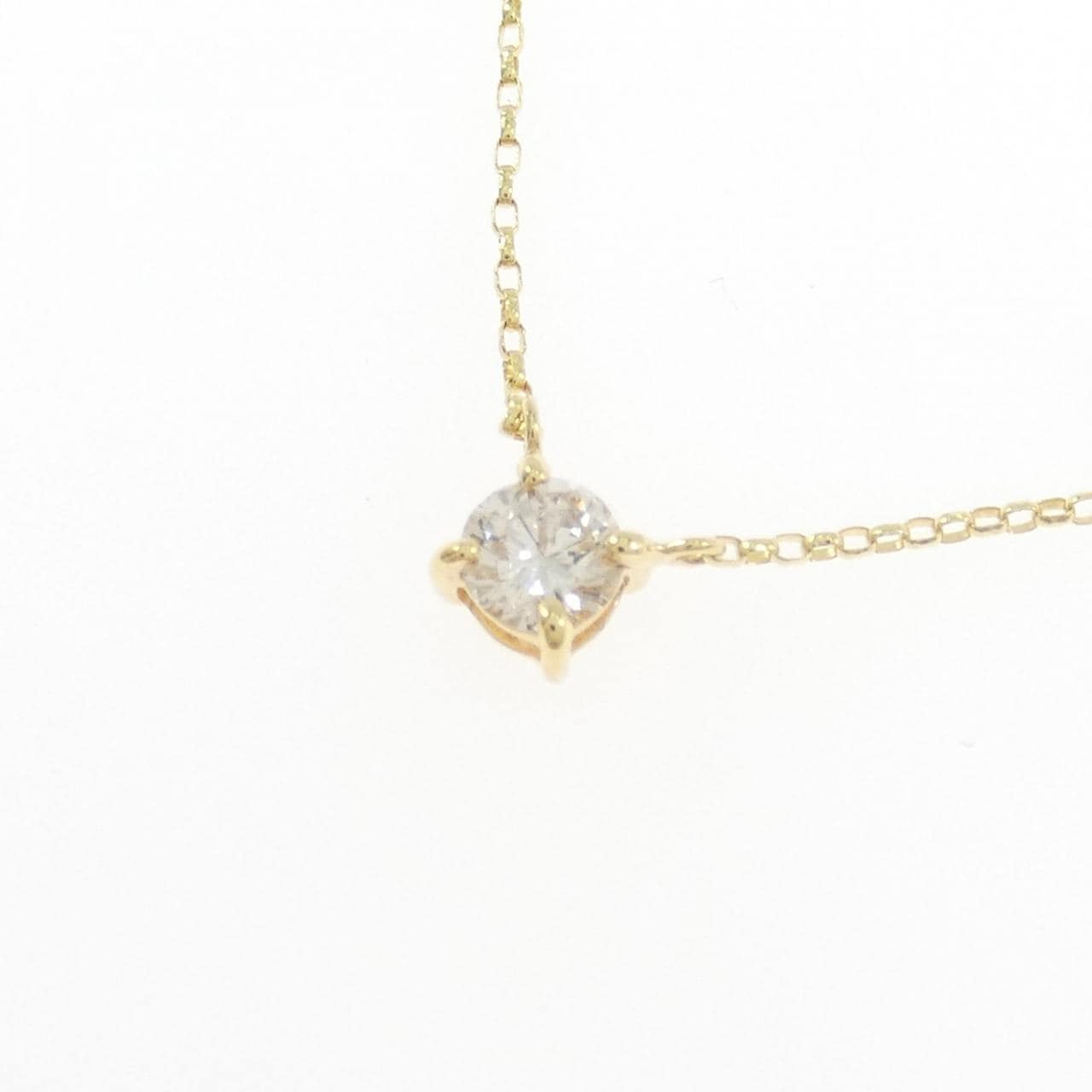 K18YG ソリティア ダイヤモンド ネックレス 0.20CT