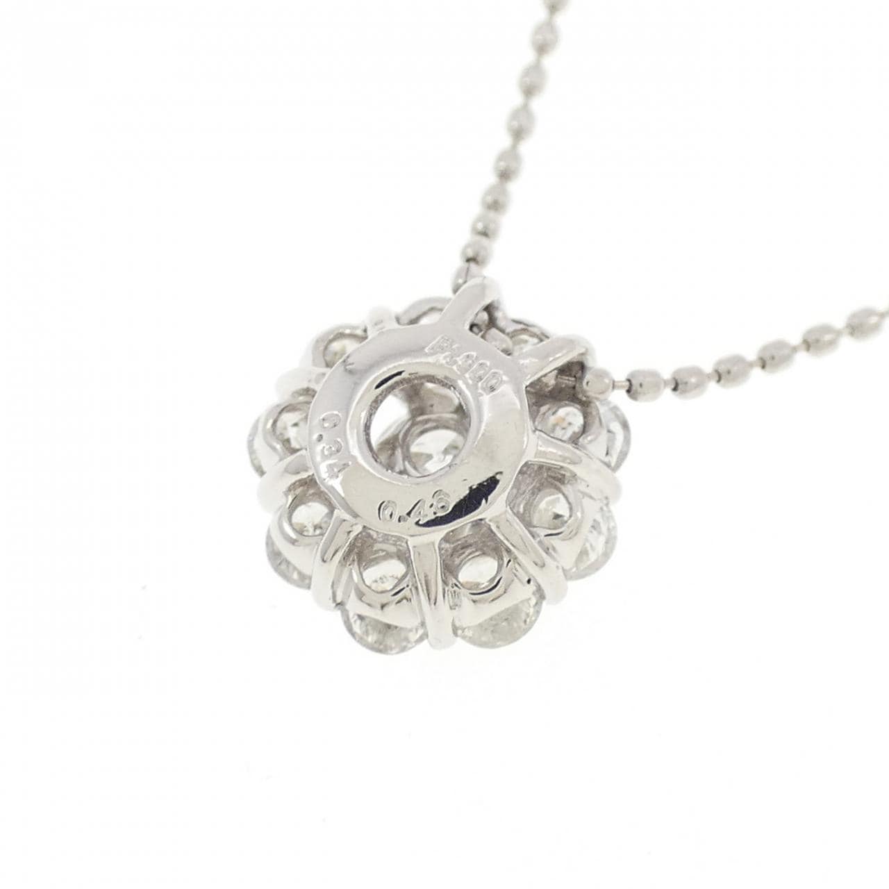 PT900/PT850 フラワー ダイヤモンド ネックレス 0.34CT