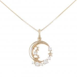 K18PG ムーン×スター ダイヤモンド ネックレス 0.17CT