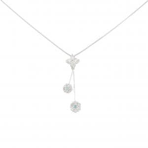 K18WG フラワー トルマリン ネックレス 0.02CT