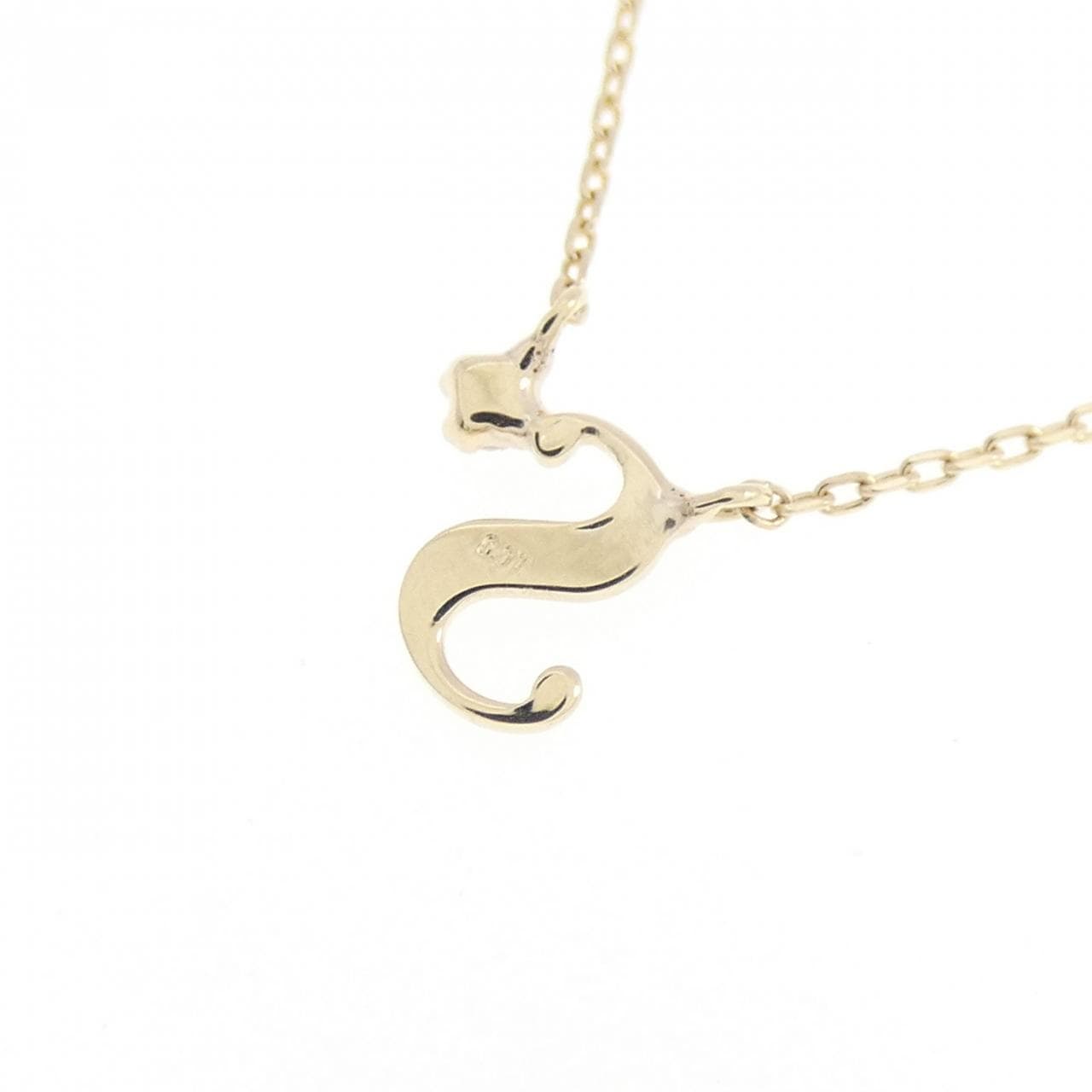 K10YG イニシャルS ダイヤモンド ネックレス 0.01CT