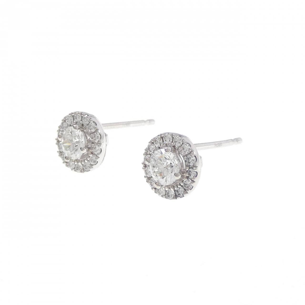 PT900 ダイヤモンド ピアス 0.291CT 0.298CT F-H SI2 VG