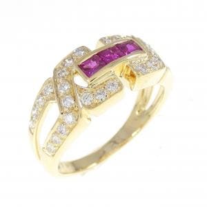 K18YG ルビー リング 0.27CT