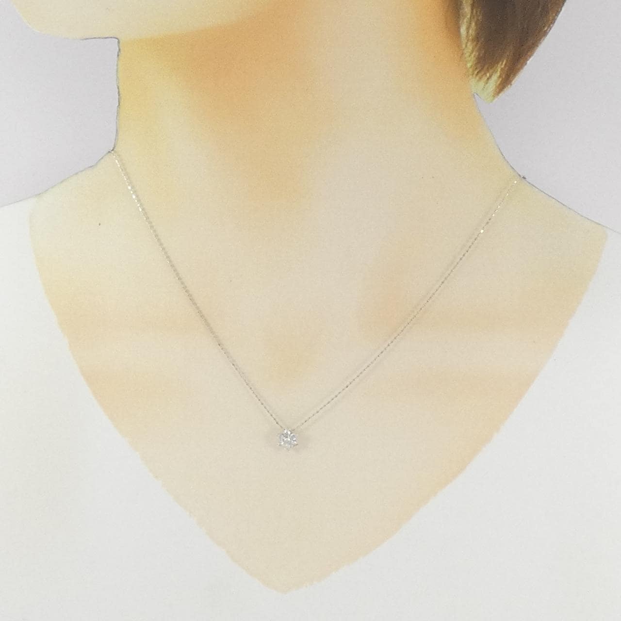 K18WG フラワー ダイヤモンド ネックレス 0.20CT