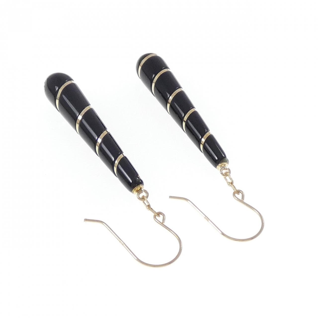 K18YG オニキス ピアス