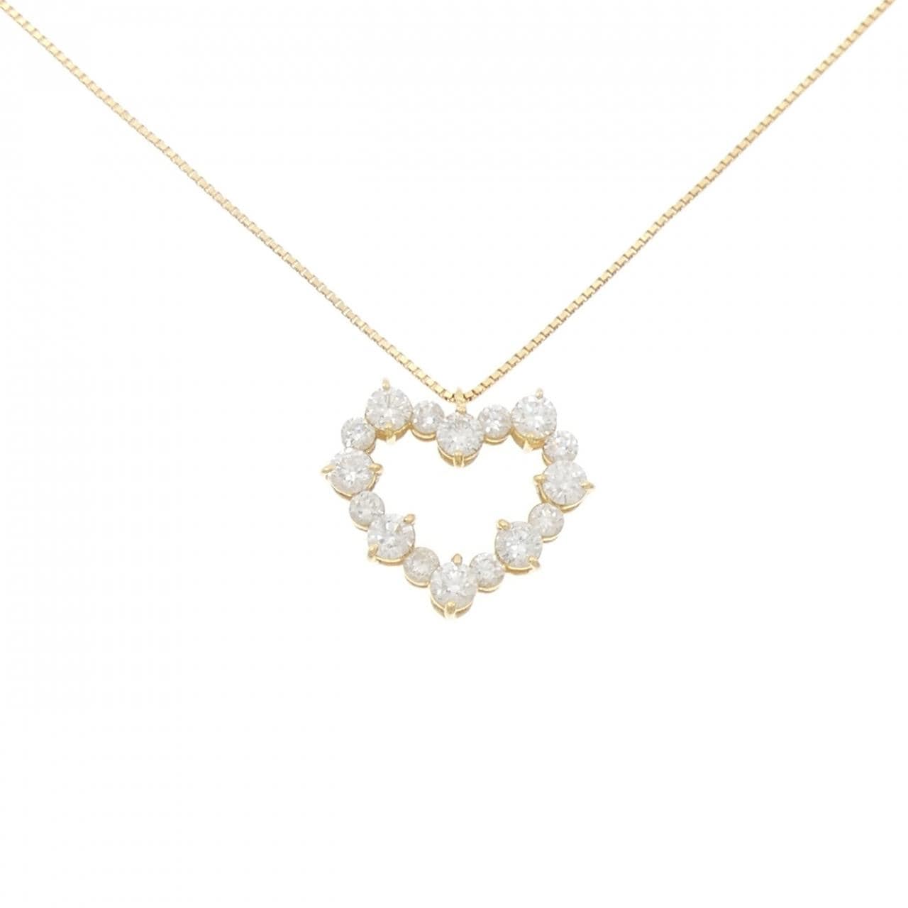 K18YG ハート ダイヤモンド ネックレス 1.00CT