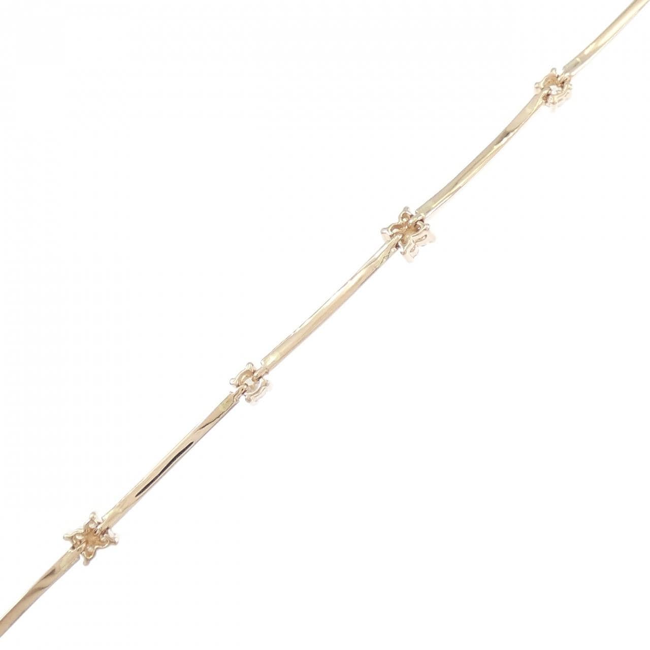 K18PG フラワー ダイヤモンド ブレスレット 0.22CT