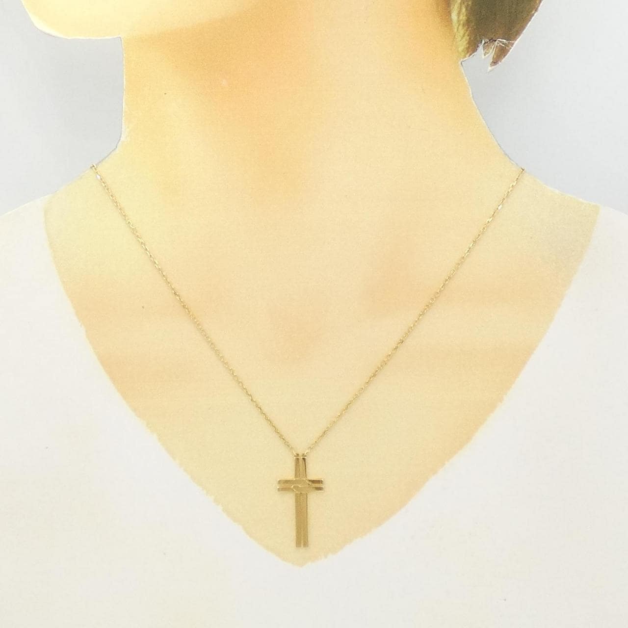 Cartier 750YG cross necklace