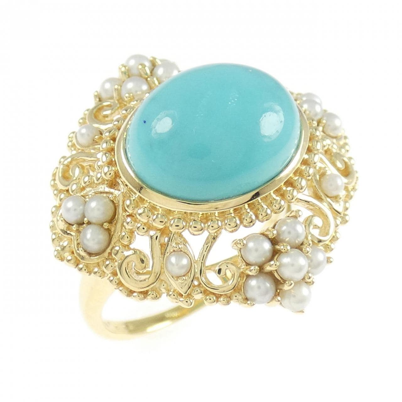 K18YG ターコイズ リング 3.50CT