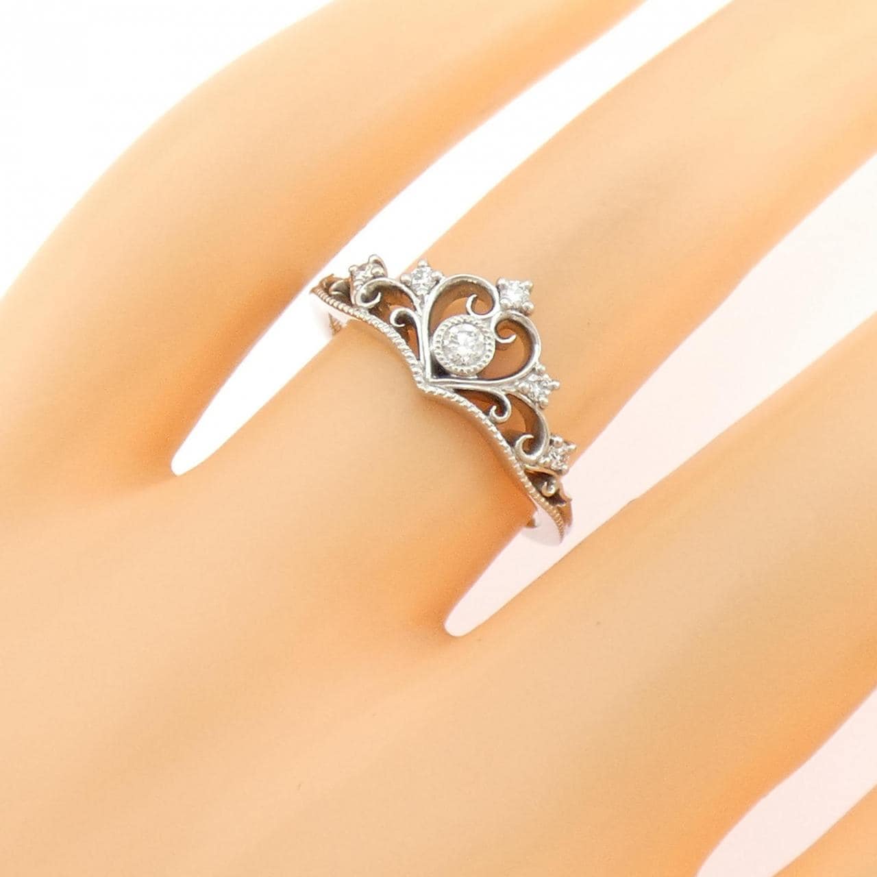 PT900 ティアラ ダイヤモンド リング 0.12CT
