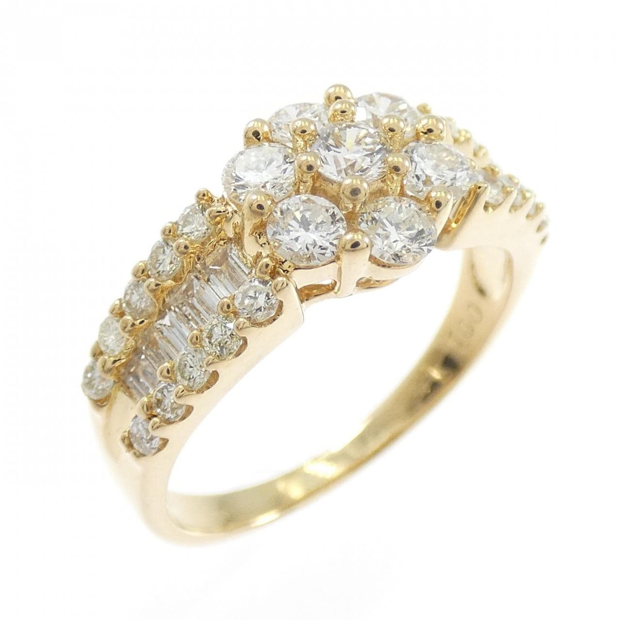 K18YG フラワー ダイヤモンド リング 1.00CT