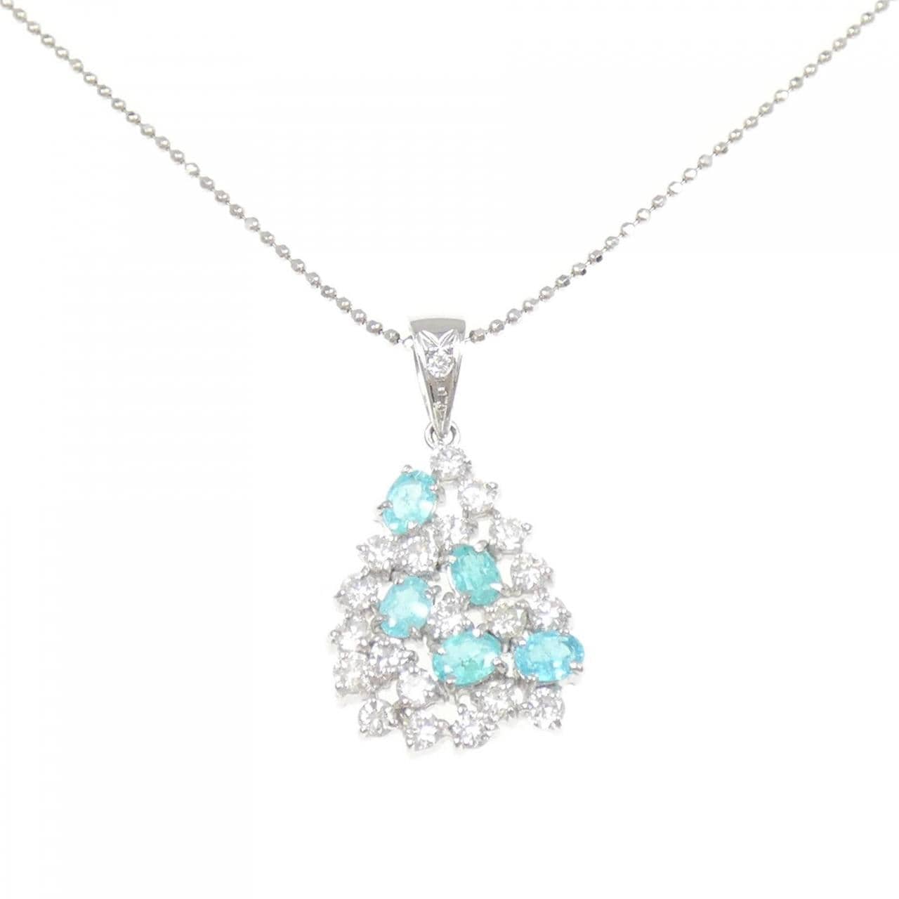 PT900/K18WG 帕拉伊巴碧碧玺项链 0.55克拉