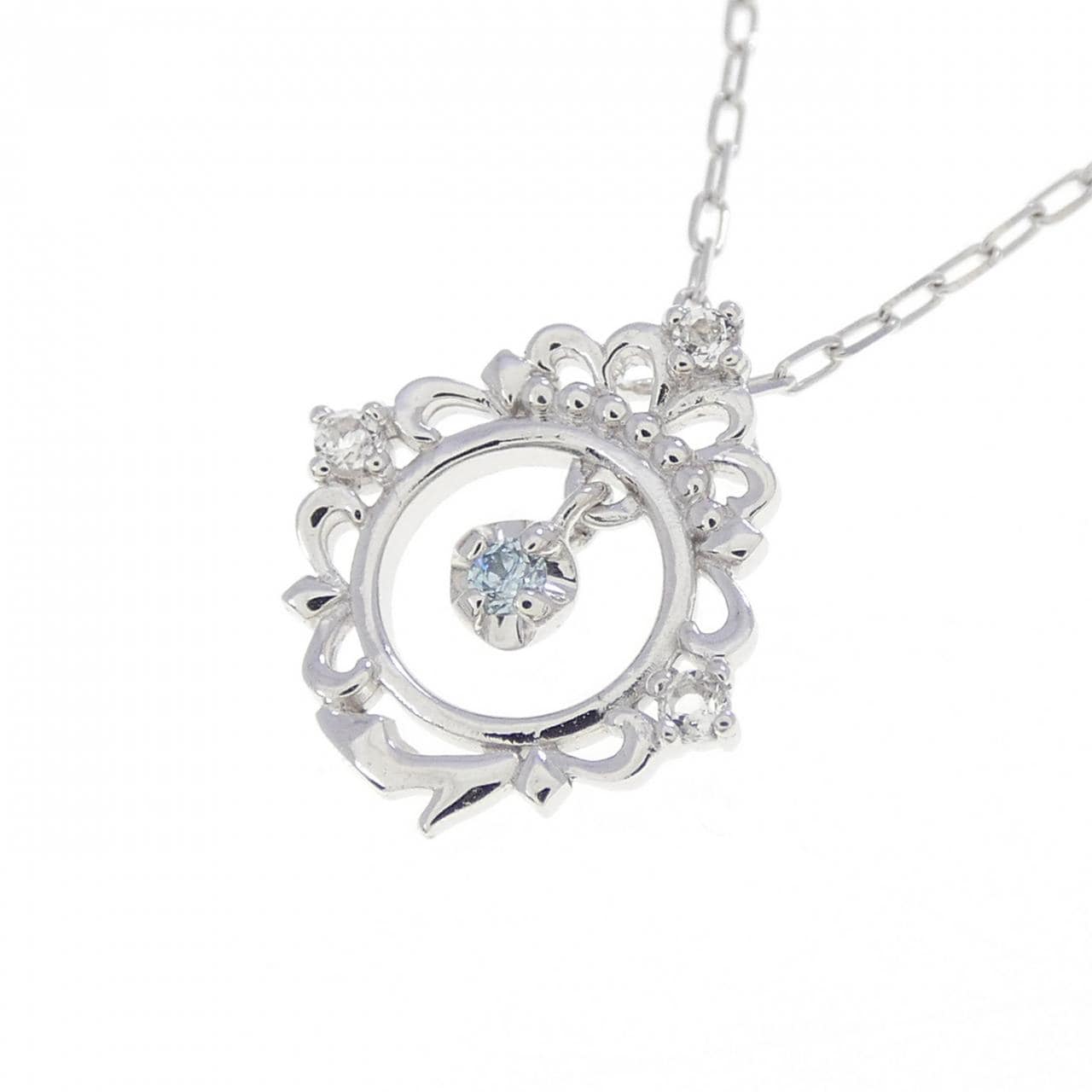 K10WG ホワイトトパーズ ネックレス