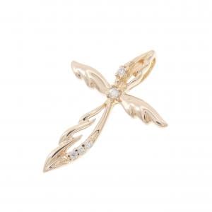 K18PG クロス ダイヤモンド ペンダント 0.04CT