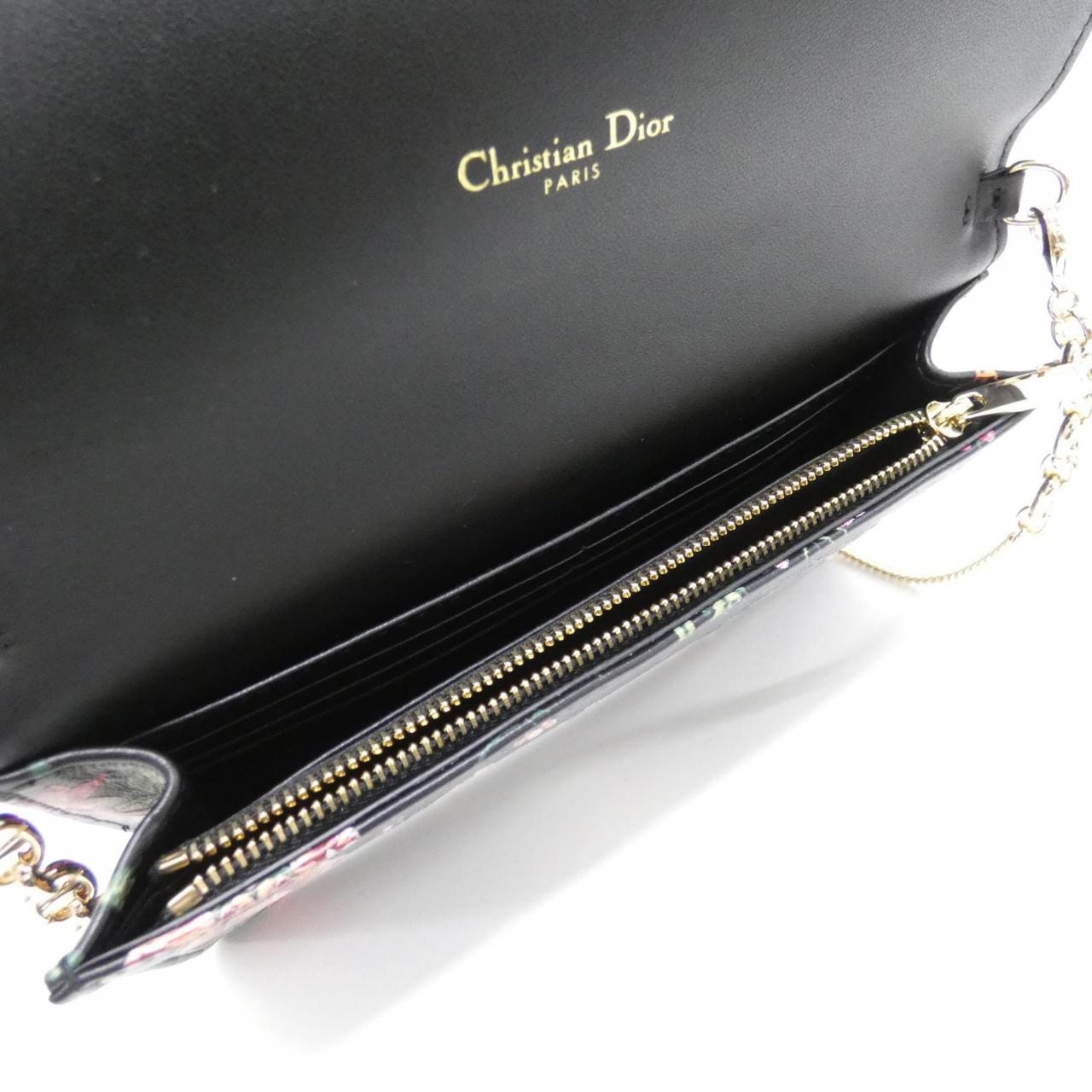 クリスチャンディオール DIOR PETITES FLEURS ディオール カロ S5134OBQJ チェーンウォレット