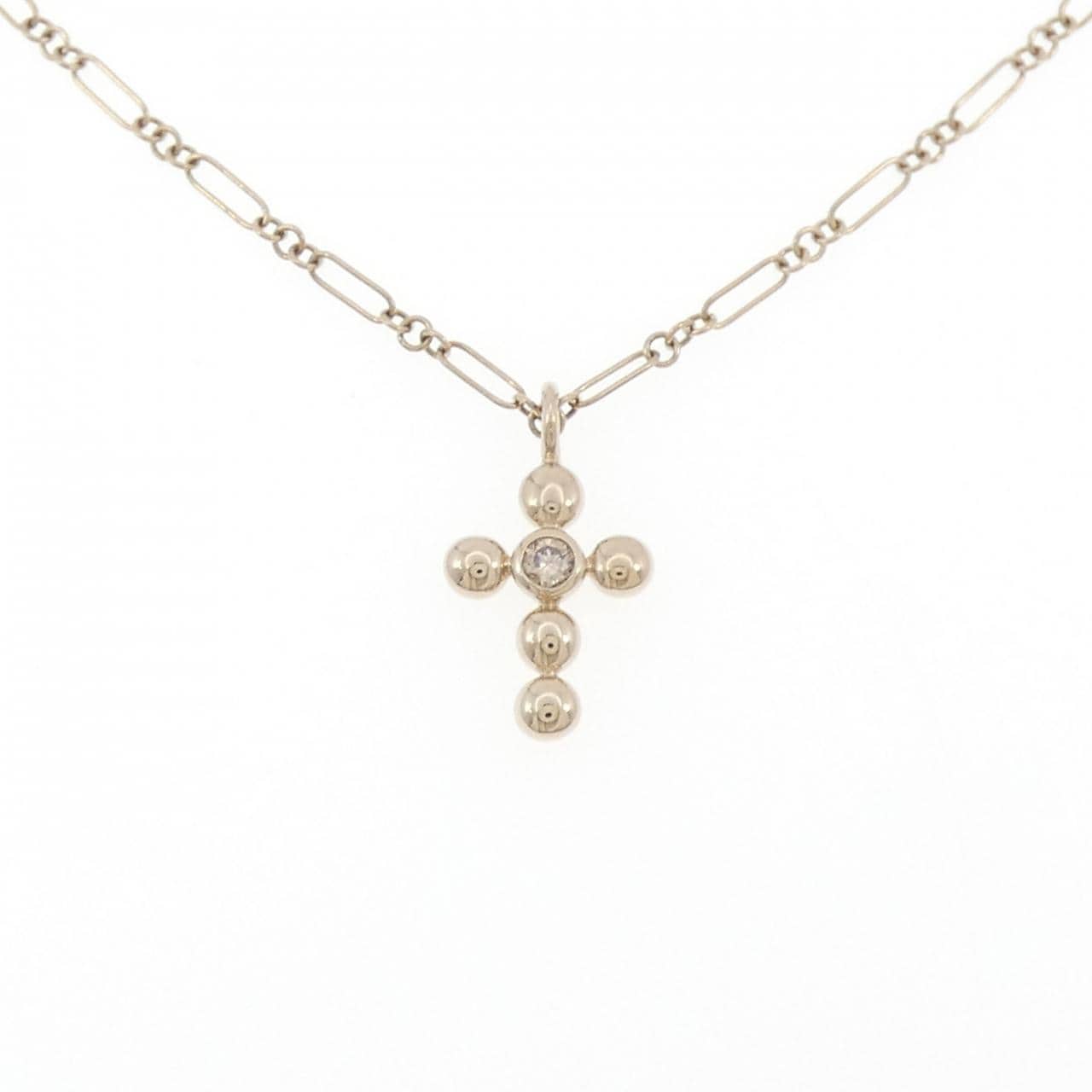 カシケイ クロス ダイヤモンド ネックレス 0.05CT