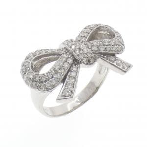 K18WG リボン ダイヤモンド リング 0.72CT