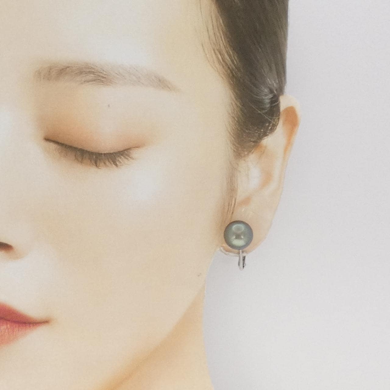 PT900黒蝶珍珠耳夹11.6毫米