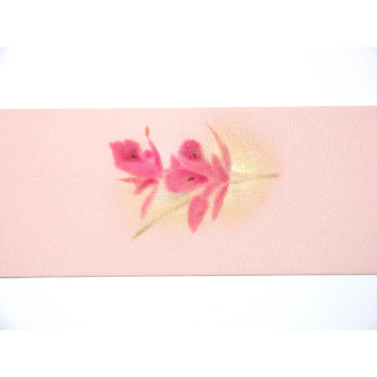 名古屋帯　塩瀬染帯　友禅金彩加工