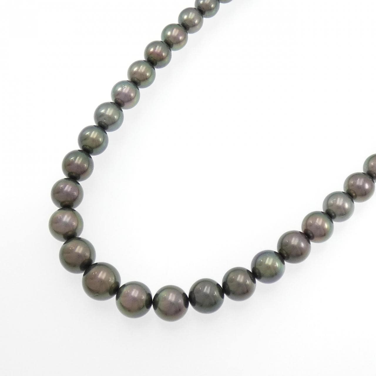 シルバークラスプ 黒蝶パール ネックレス 8-11mm